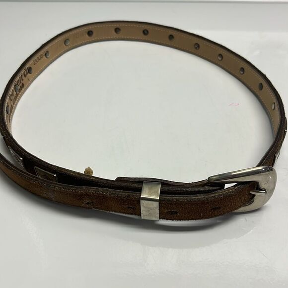 Brazos Joe Belt Co. Nocana, Texas, USA Thin Concho Belt Silver-Tone Hardware 30 main image 4